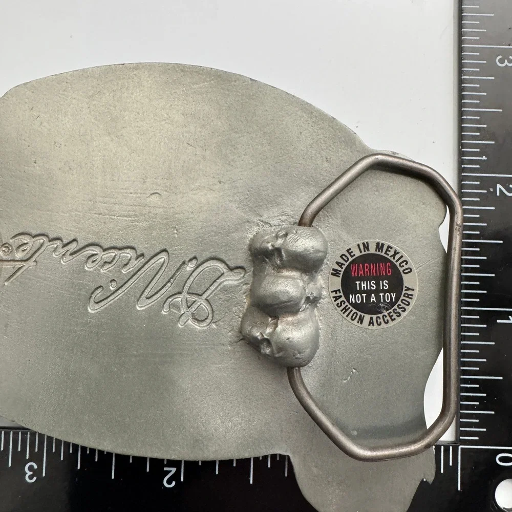 D. Vicente Pin Up Girl Lucky Horseshoe Dice 8 Ball Belt‎ Buckle Made in Mexico